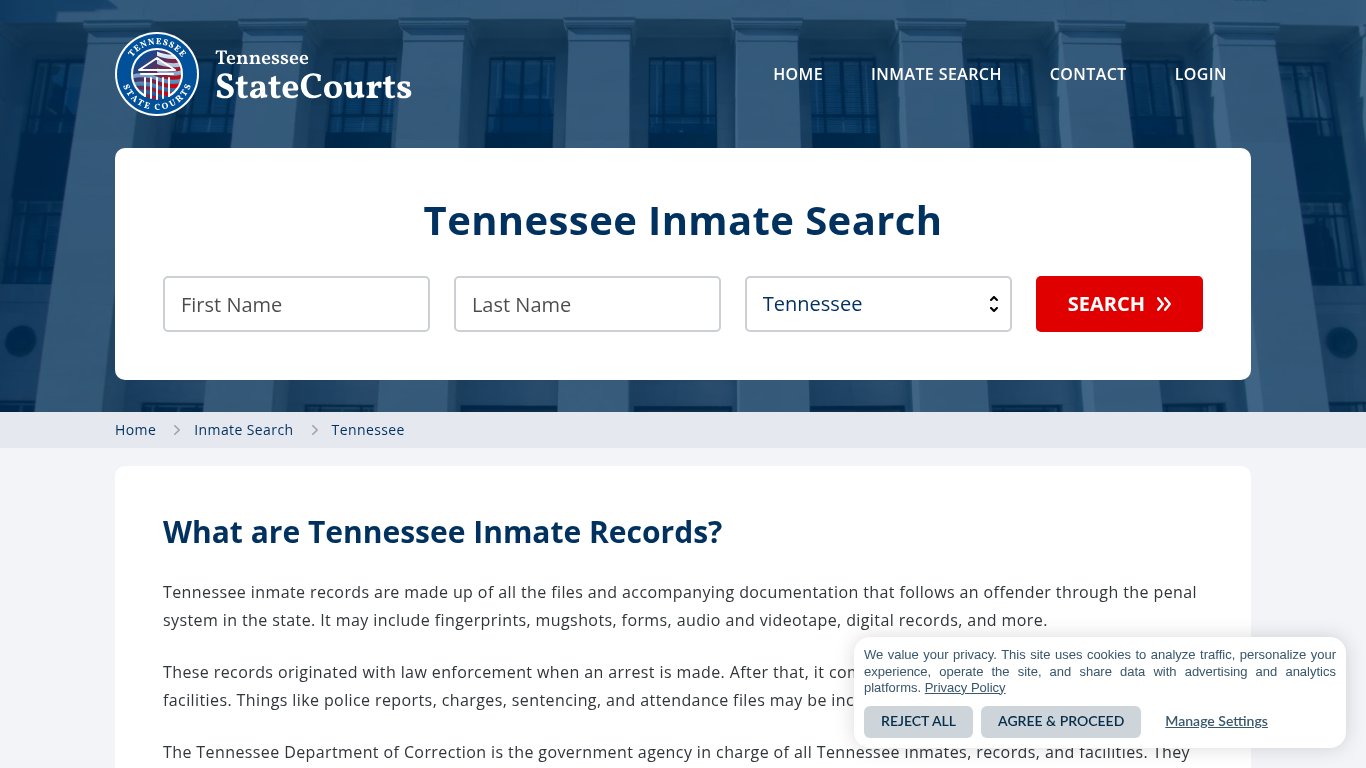 Tennessee Inmate Search, Prison and Jail Information - StateCourts